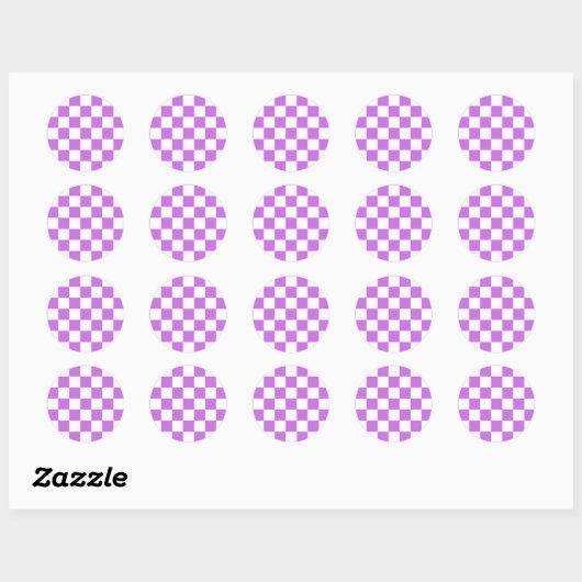 Classic visual magenta checkerboard  ラウンドシール (シート)