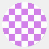 Classic visual magenta checkerboard  ラウンドシール (正面)