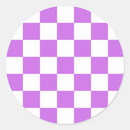 Classic visual magenta checkerboard  ラウンドシール