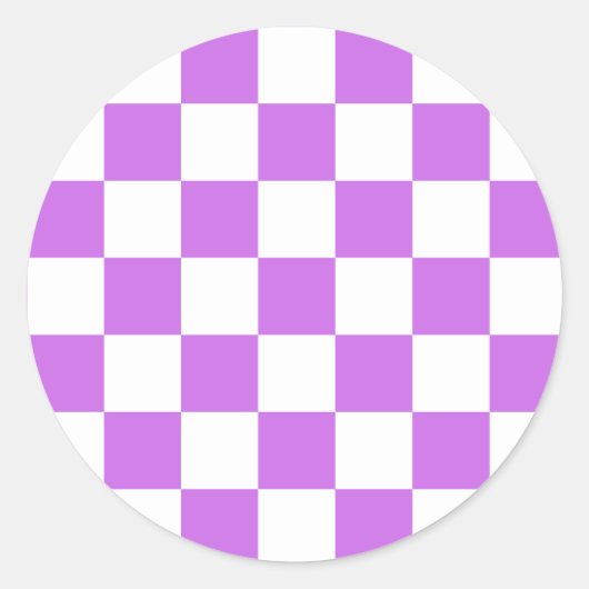 Classic visual magenta checkerboard  ラウンドシール (正面)