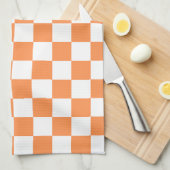 Classic visual orange checkerboard  キッチンタオル (四つ折り)