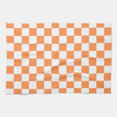 Classic visual orange checkerboard  キッチンタオル (横)