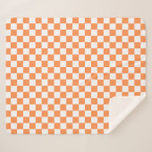 Classic visual orange checkerboard  シェルパブランケット (正面(横))