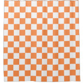 Classic visual orange checkerboard  シャワーカーテン (正面)