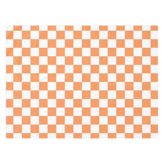 Classic visual orange checkerboard  テーブルクロス (正面(横))