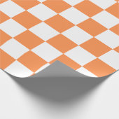 Classic visual orange checkerboard  ラッピングペーパー (角)
