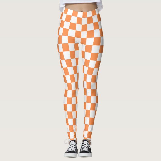 Classic visual orange checkerboard  レギンス (正面)