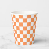Classic visual orange checkerboard  紙コップ (正面)