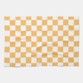Classic visual peach checkerboard  キッチンタオル (横)