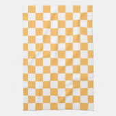 Classic visual peach checkerboard  キッチンタオル (縦)