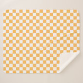 Classic visual peach checkerboard  シェルパブランケット (正面(横))