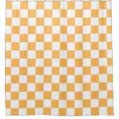Classic visual peach checkerboard  シャワーカーテン (正面)