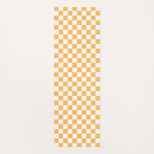 Classic visual peach checkerboard  ヨガマット (正面)