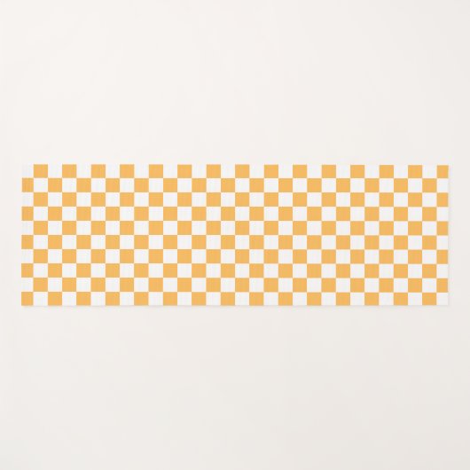 Classic visual peach checkerboard  ヨガマット (正面(横))
