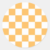 Classic visual peach checkerboard  ラウンドシール (正面)
