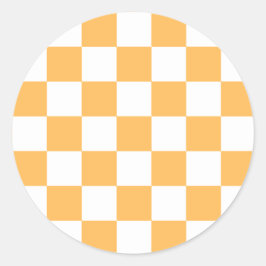 Classic visual peach checkerboard  ラウンドシール
