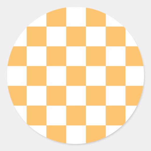 Classic visual peach checkerboard  ラウンドシール (正面)