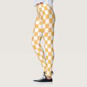 Classic visual peach checkerboard  レギンス (左)