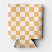 Classic visual peach checkerboard  缶クーラー (正面)