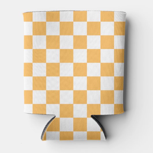 Classic visual peach checkerboard  缶クーラー (正面)