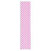 Classic visual pink checkerboard  ショートテーブルランナー (正面)