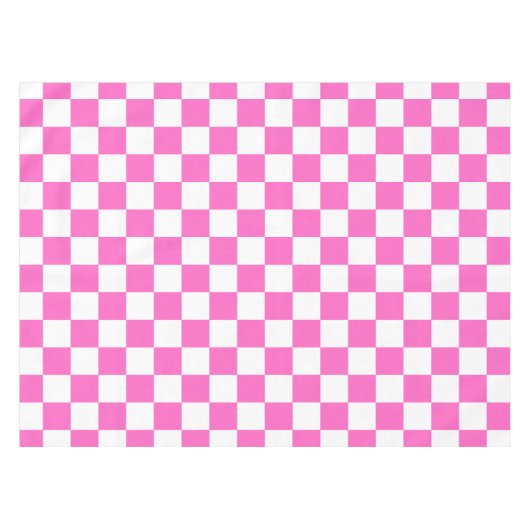 Classic visual pink checkerboard  テーブルクロス (正面(横))
