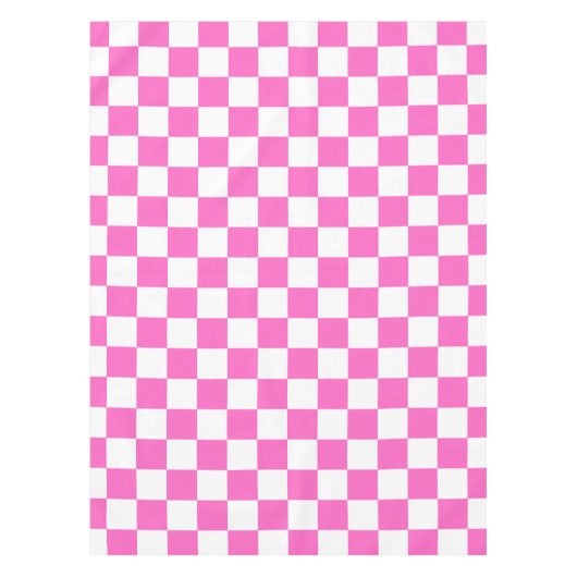 Classic visual pink checkerboard  テーブルクロス (正面)