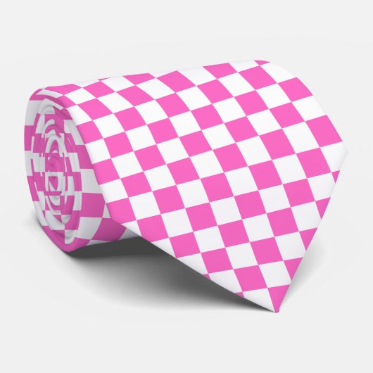 Classic visual pink checkerboard  ネクタイ (ロール)