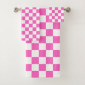 Classic visual pink checkerboard  バスタオルセット (インサイチュ)