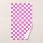 Classic visual pink checkerboard  バスタオルセット (ハンドタオル)