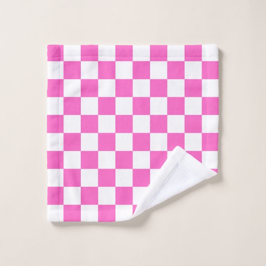 Classic visual pink checkerboard  バスタオルセット (ウォッシュタオル)