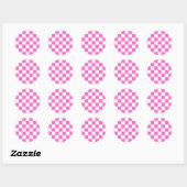 Classic visual pink checkerboard  ラウンドシール (シート)