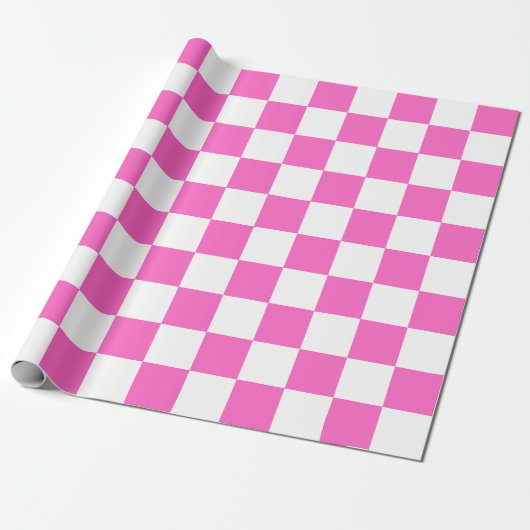 Classic visual pink checkerboard  ラッピングペーパー (アンロールド)