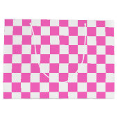 Classic visual pink checkerboard  ラージペーパーバッグ (裏面)