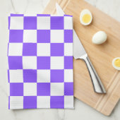 Classic visual purple checkerboard  キッチンタオル (四つ折り)