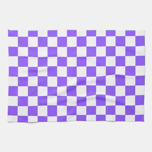 Classic visual purple checkerboard  キッチンタオル (横)