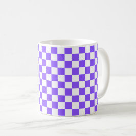 Classic visual purple checkerboard  コーヒーマグカップ