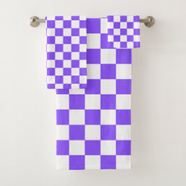 Classic visual purple checkerboard  バスタオルセット