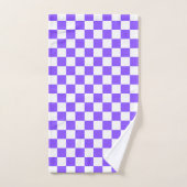 Classic visual purple checkerboard  バスタオルセット (ハンドタオル)