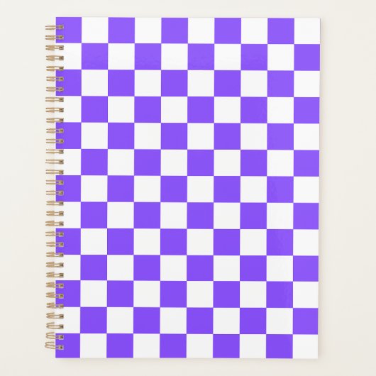 Classic visual purple checkerboard  プランナー手帳 (正面)