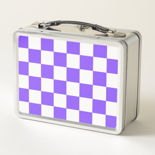 Classic visual purple checkerboard  メタルランチボックス (裏面)