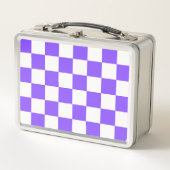 Classic visual purple checkerboard  メタルランチボックス (正面)
