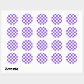 Classic visual purple checkerboard ラウンドシール (シート)