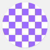 Classic visual purple checkerboard  ラウンドシール (正面)