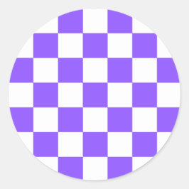 Classic visual purple checkerboard  ラウンドシール