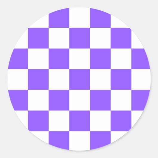 Classic visual purple checkerboard ラウンドシール (正面)