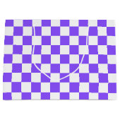 Classic visual purple checkerboard  ラージペーパーバッグ (正面)