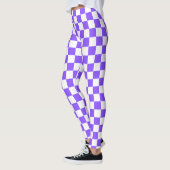 Classic visual purple checkerboard  レギンス (左)
