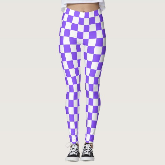Classic visual purple checkerboard  レギンス (正面)