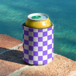 Classic visual purple checkerboard  缶クーラー